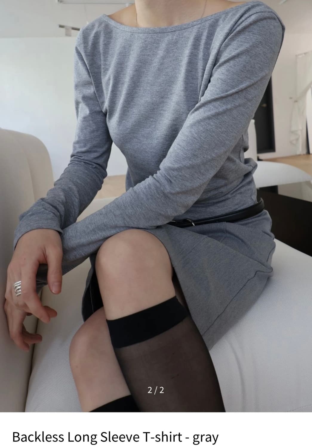 브리즈아카이브) Backless Long Sleeve T-Shirt GR 상품이미지2