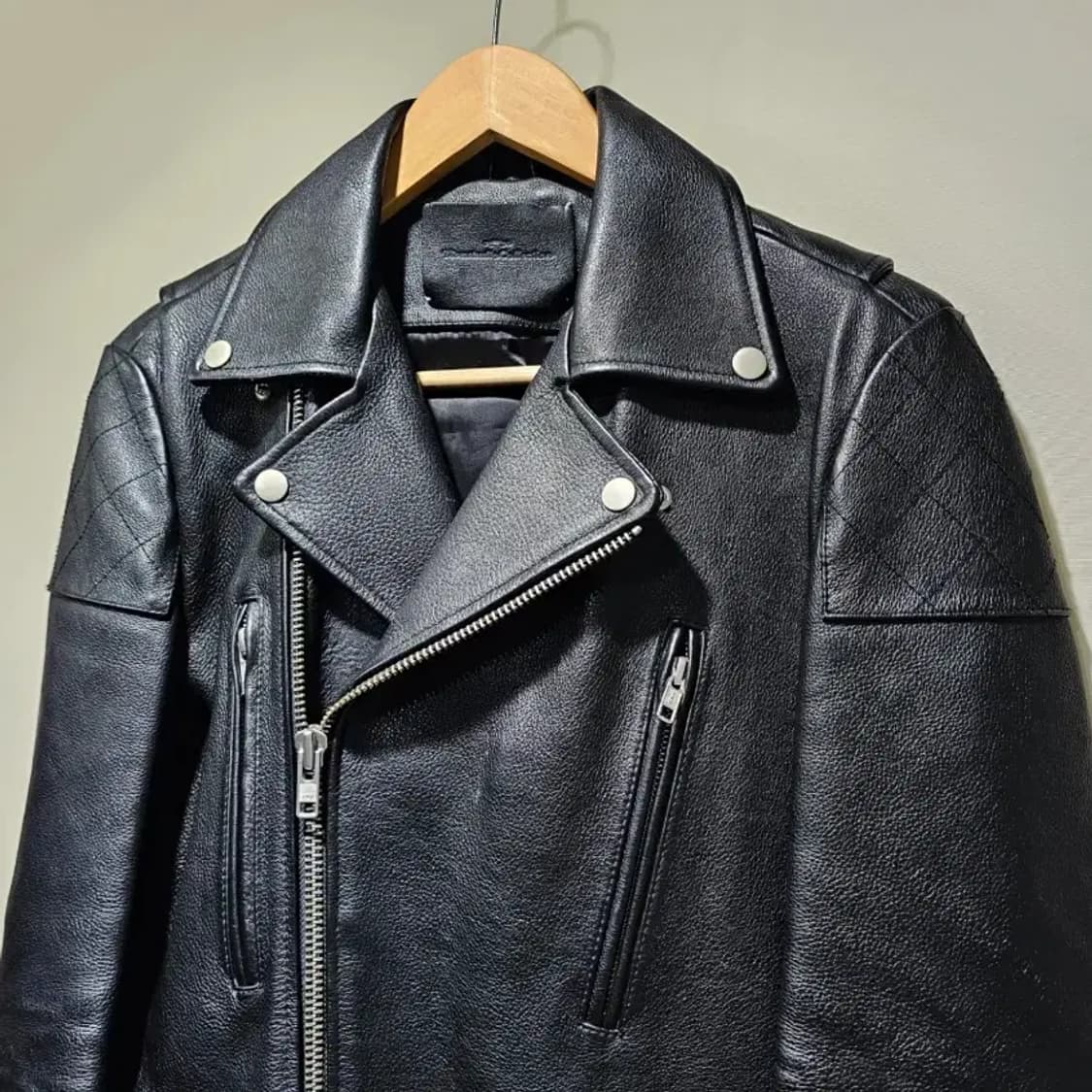비바스튜디오 블랙 가죽 라이더 자켓~55 상품이미지7