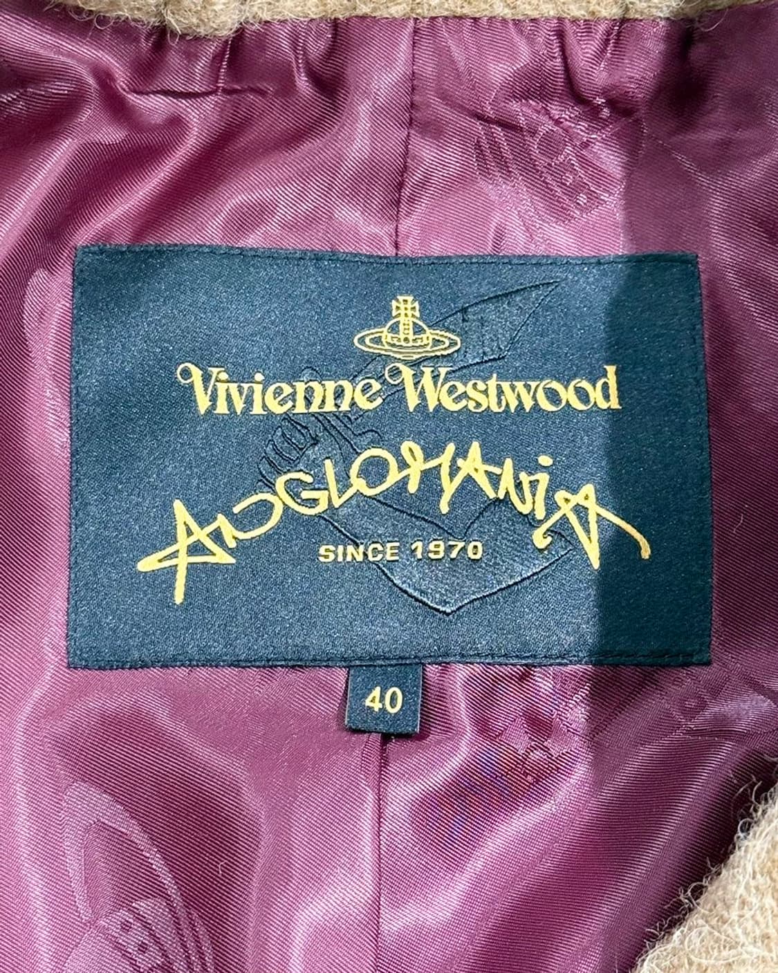 비비안 웨스트우드 베이지 울 알파카 혼방 벨티드 더블 코트 상품이미지8