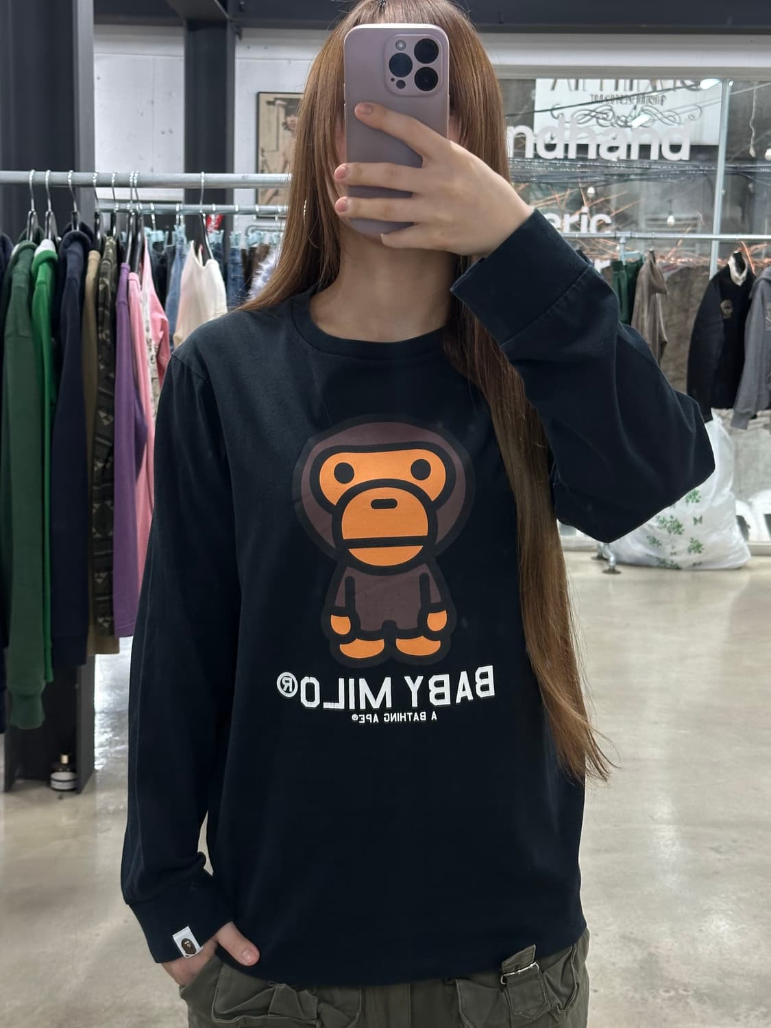 베이프 베이비마일로 롱슬리브긴팔티 상품이미지1