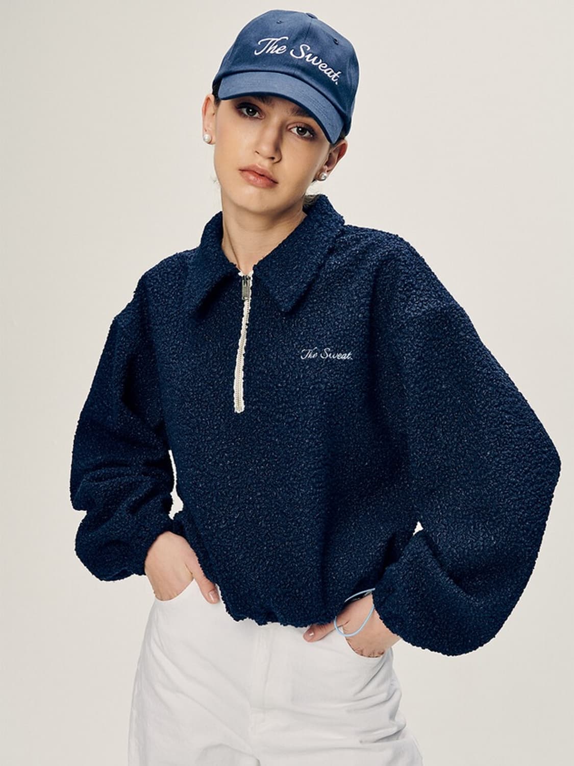 The Sweat 더스웻 커시브 로고 캡 네이비  상품이미지7