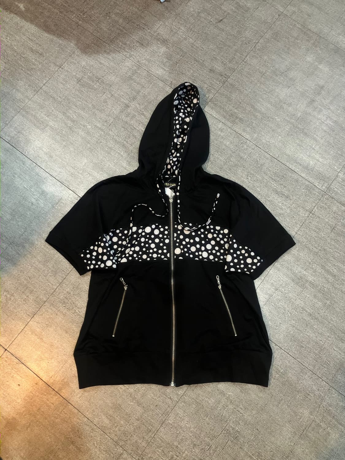 일본빈티지 Goldjapan 올드스쿨아메카지 스트릿 후드반팔집업 상품이미지1