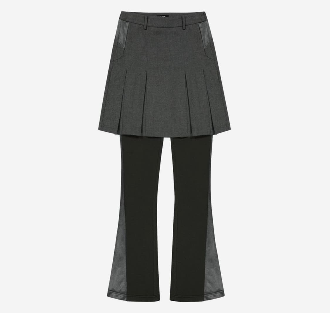 OJOS 플리티드 져지 스커트 팬츠 그레이 상품이미지1