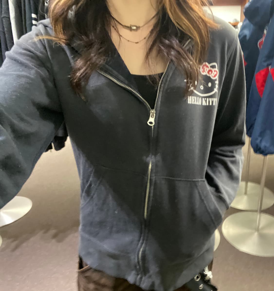 M)Hello Kitty 빈티지 여성 캐릭터 후드집업 상품이미지4