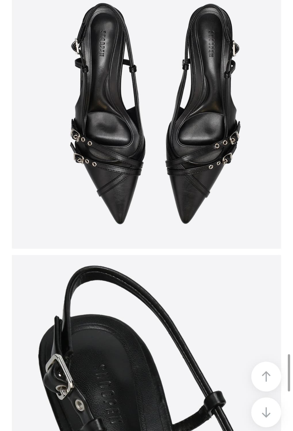 슈펜 스틸레토 버클 슬링백 블랙 235 상품이미지3