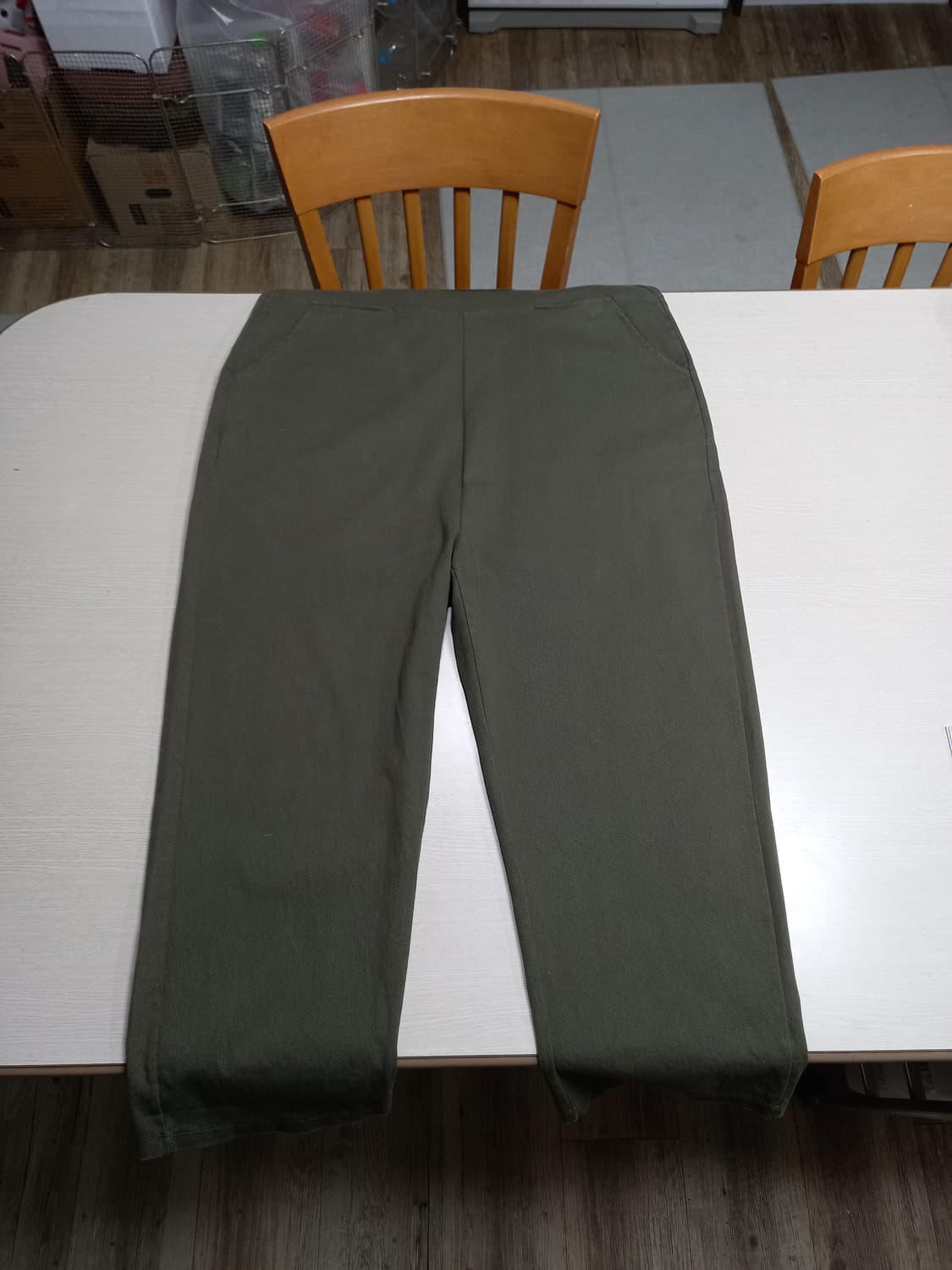 30- CLIP DENIM Kor 스판 멜빵 데님 카키 30-242 상품이미지2