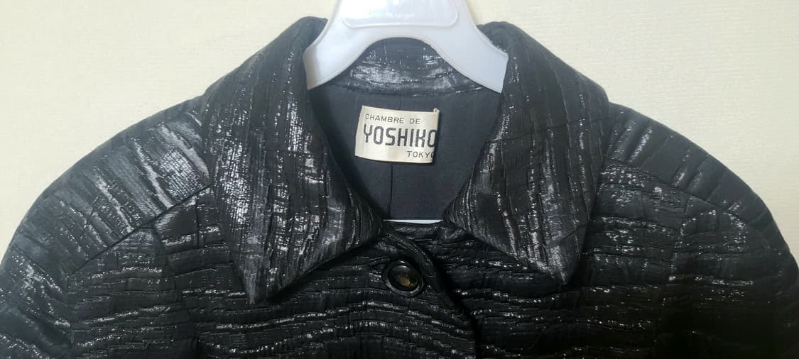 YOSHIKO 클래식 와이드 박시핏 트윙클 자가드 롱코트 상품이미지4