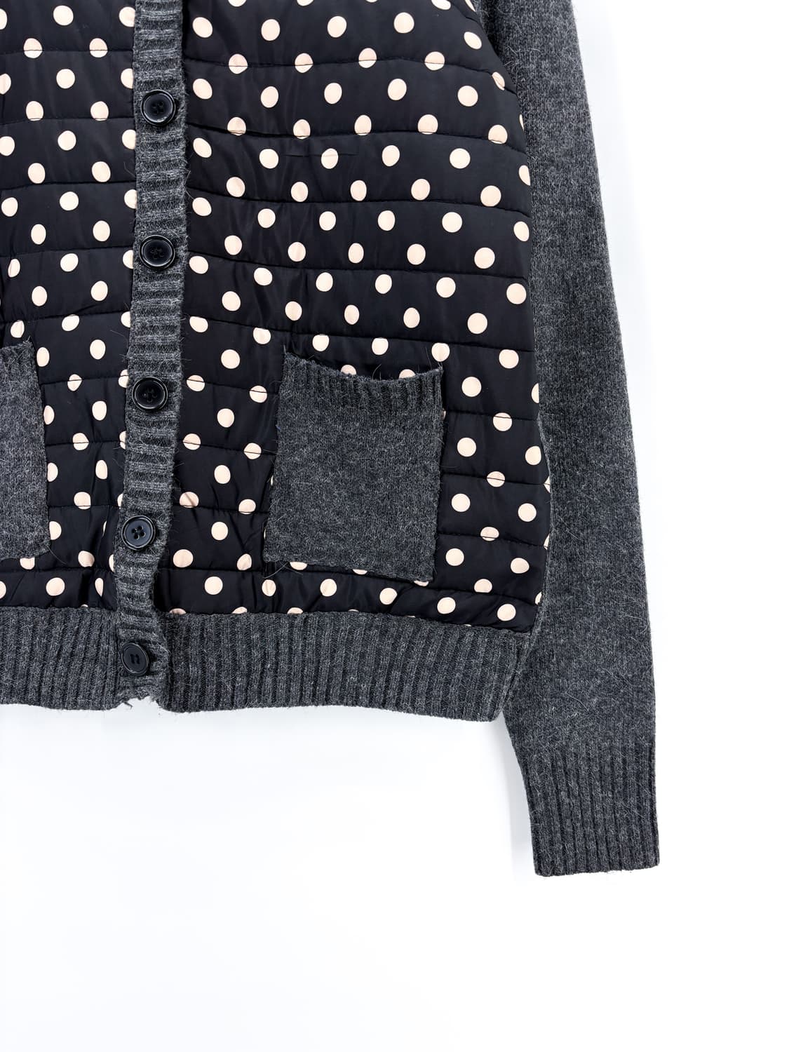 빈티지 패디드 도트 가디건 상품이미지5