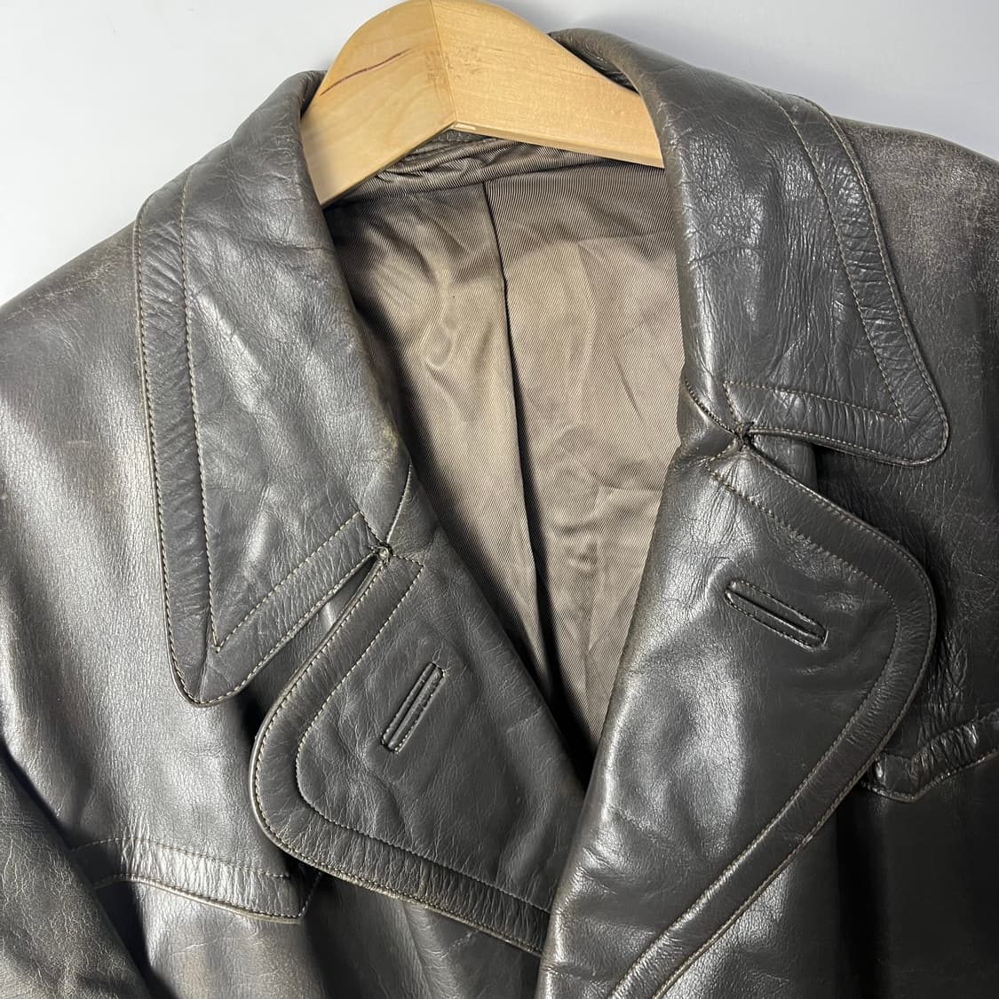 [Military] German Leather Long Coat 상품이미지2