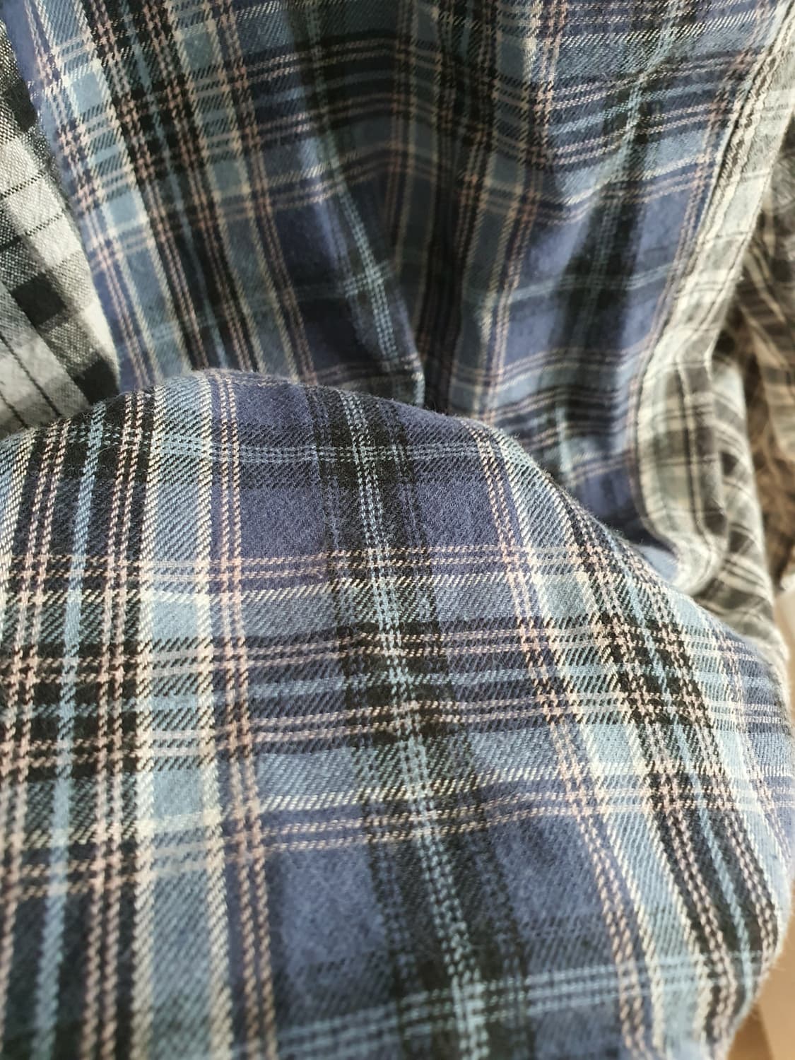 [모리걸] 배색 패치워크 체크 남방 셔츠 상품이미지6