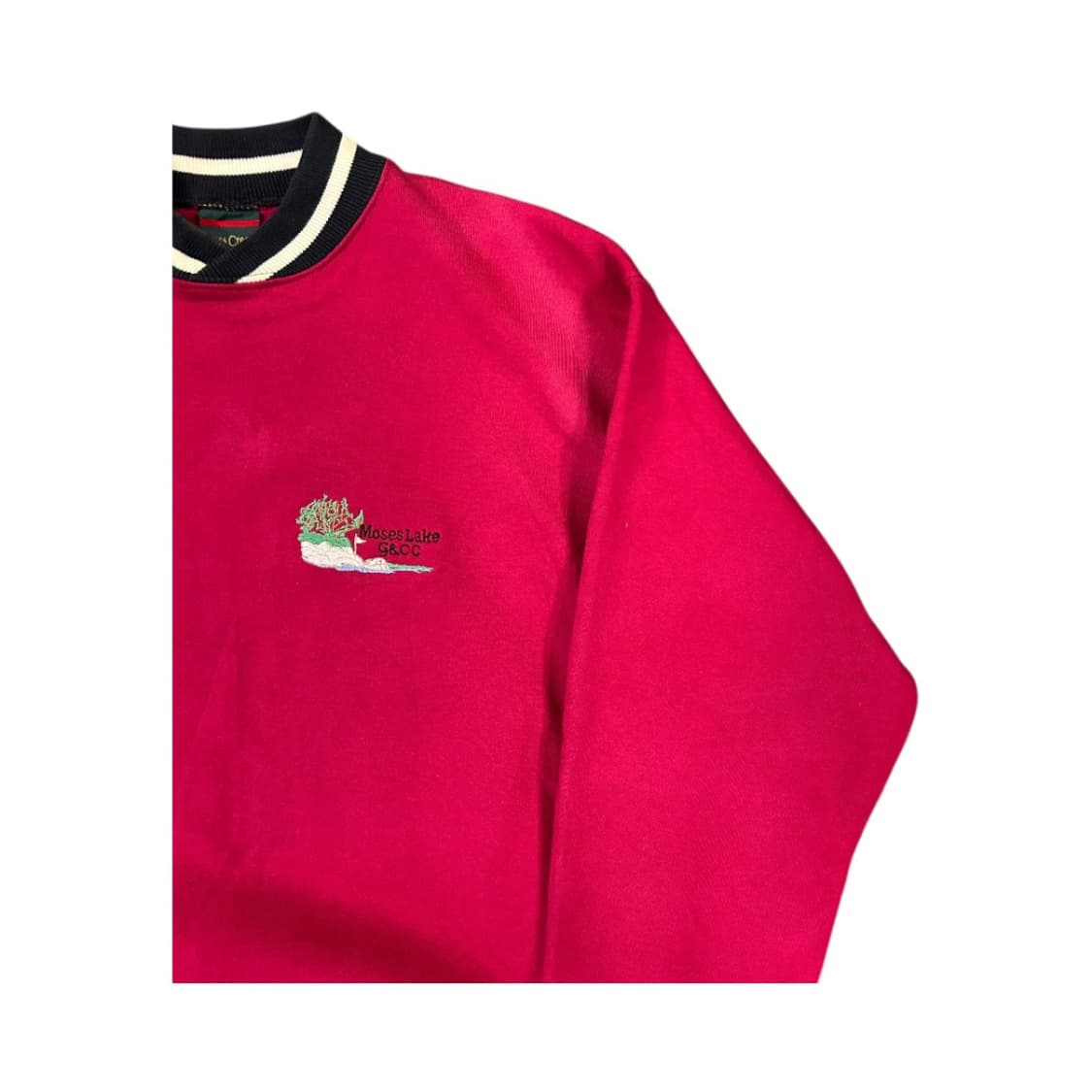 M) 크로스크릭 USA 레드 배색 립넥 맨투맨 TM-035 상품이미지3