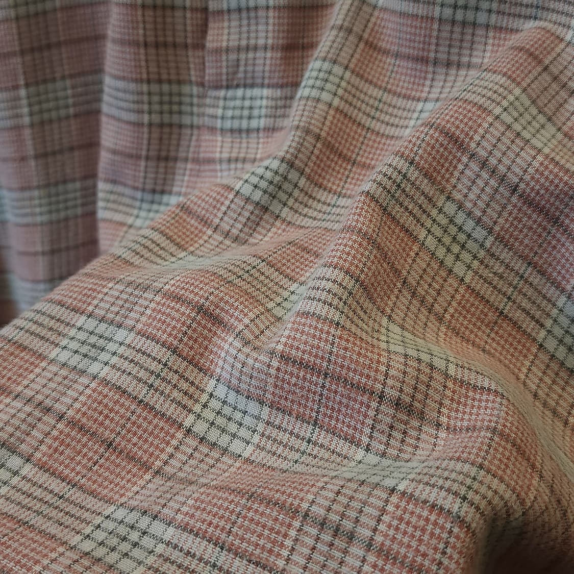 60s 프랑스 워크셔츠 가드너 빈티지 셔츠 라이트 핑크 잔체크 s 상품이미지10