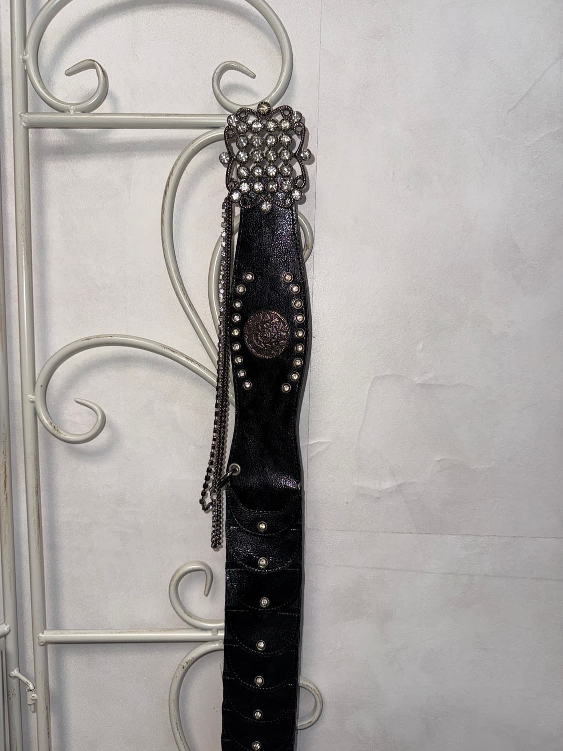 Black cubic chain buckle belt 상품이미지4