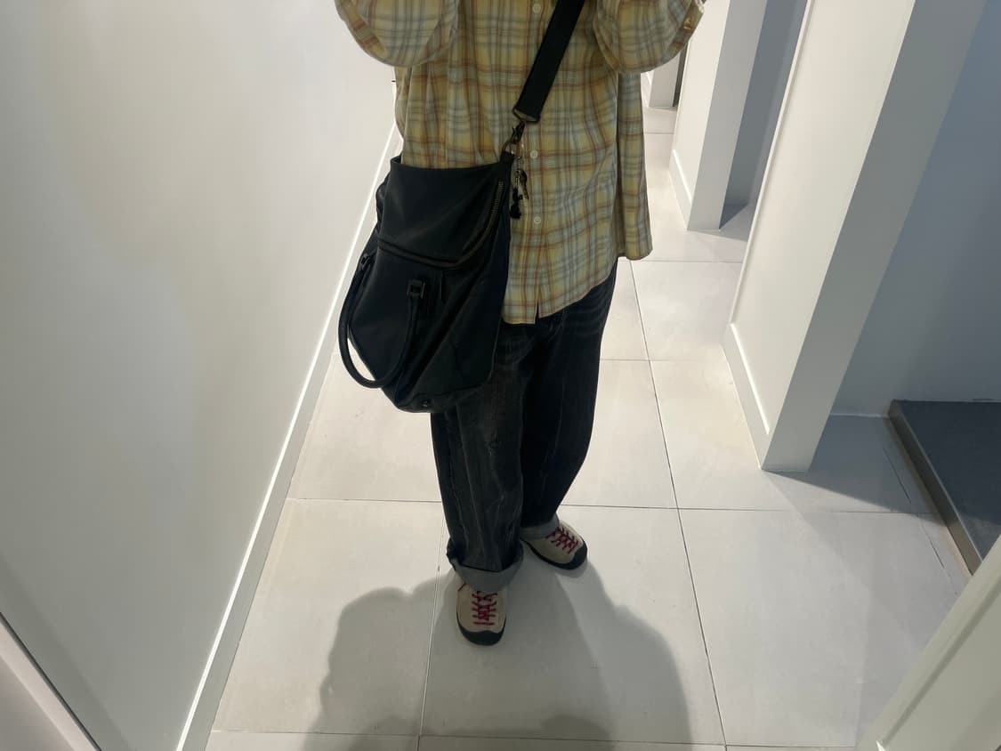 Yohji Yamamoto Pour Homme 말가죽 이중 크로스 토드백 상품이미지6