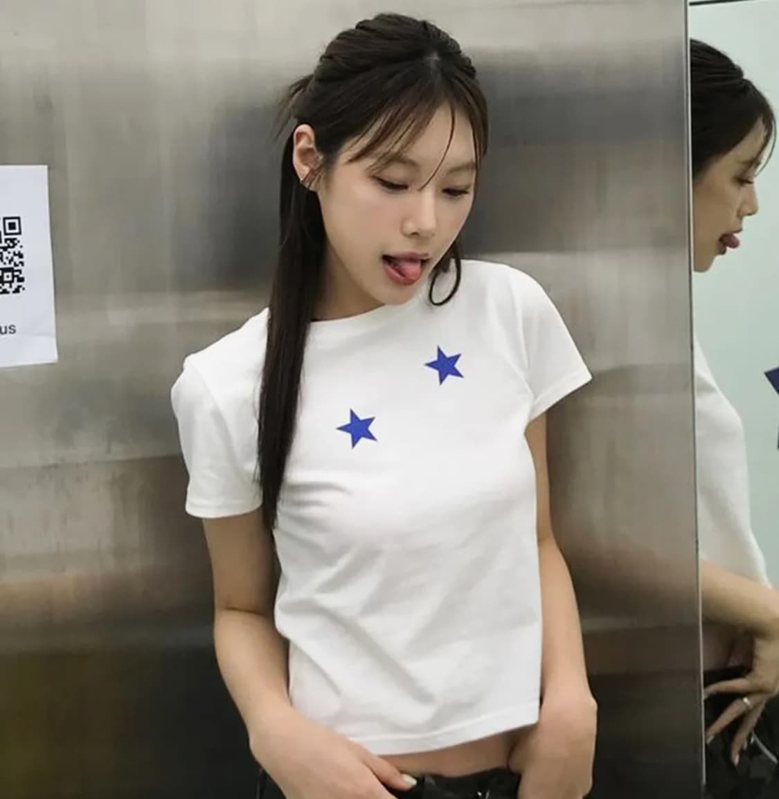 Star tee white crop 상품이미지3