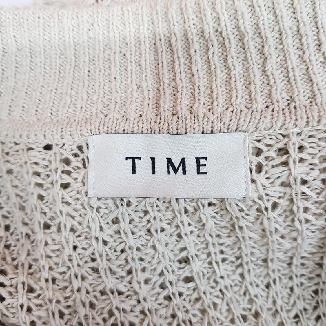 한섬 타임 TIME 2023 오픈 카라 니트 가디건 95사이즈 상품이미지5