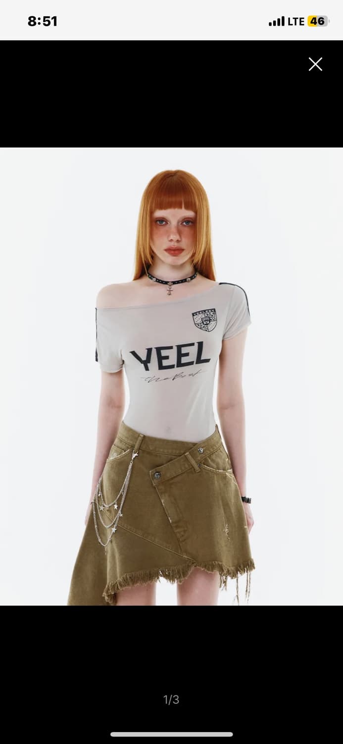 yeel leey 레이싱 크롭 탑 그레이 상품이미지1