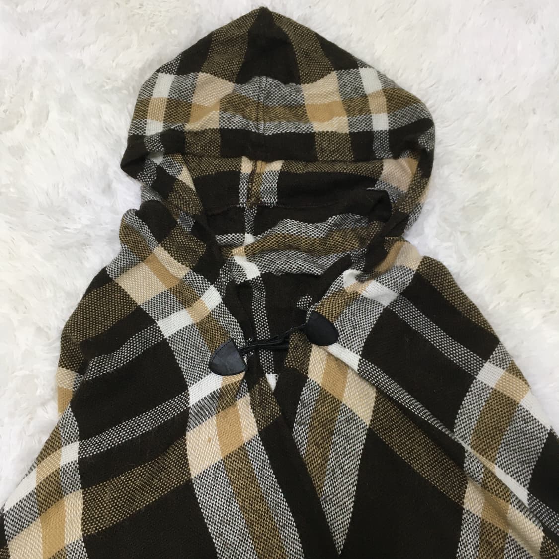 빈티지 브라운 체크 케이프 y2k 스트릿 갸루 펑키 일본빈티지645  상품이미지2