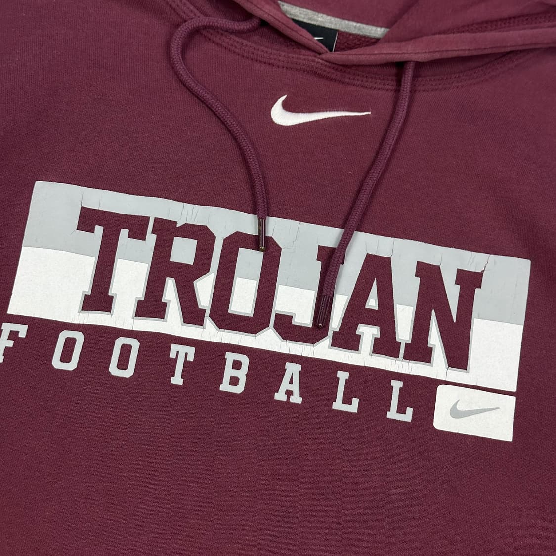 나이키 올드스쿨 트로잔 풋볼 후드티 버건디 2XL 상품이미지3
