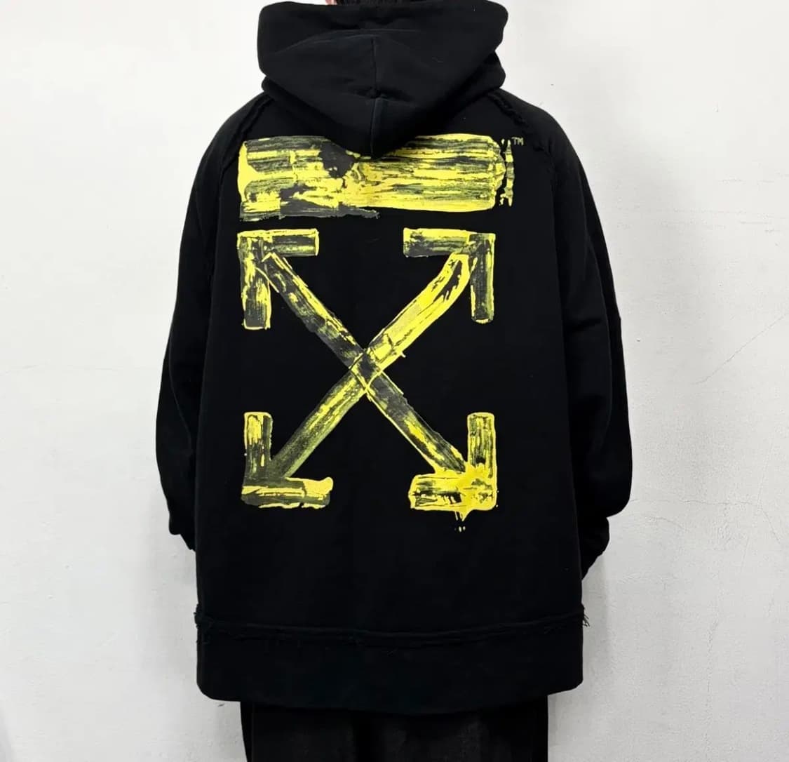 오프화이트 아크릴 애로우 프린티드 코튼 후드 상품이미지2