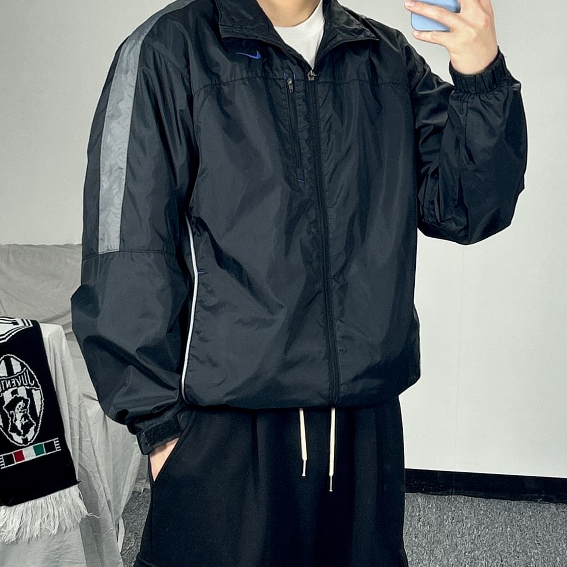 나이키 올드스쿨 블루 스우시 바람막이 자켓 L  상품이미지1