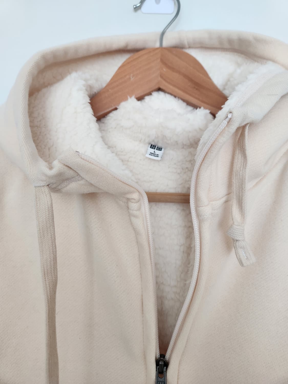 여자 유니클로 털 후드 집업 L 상품이미지3