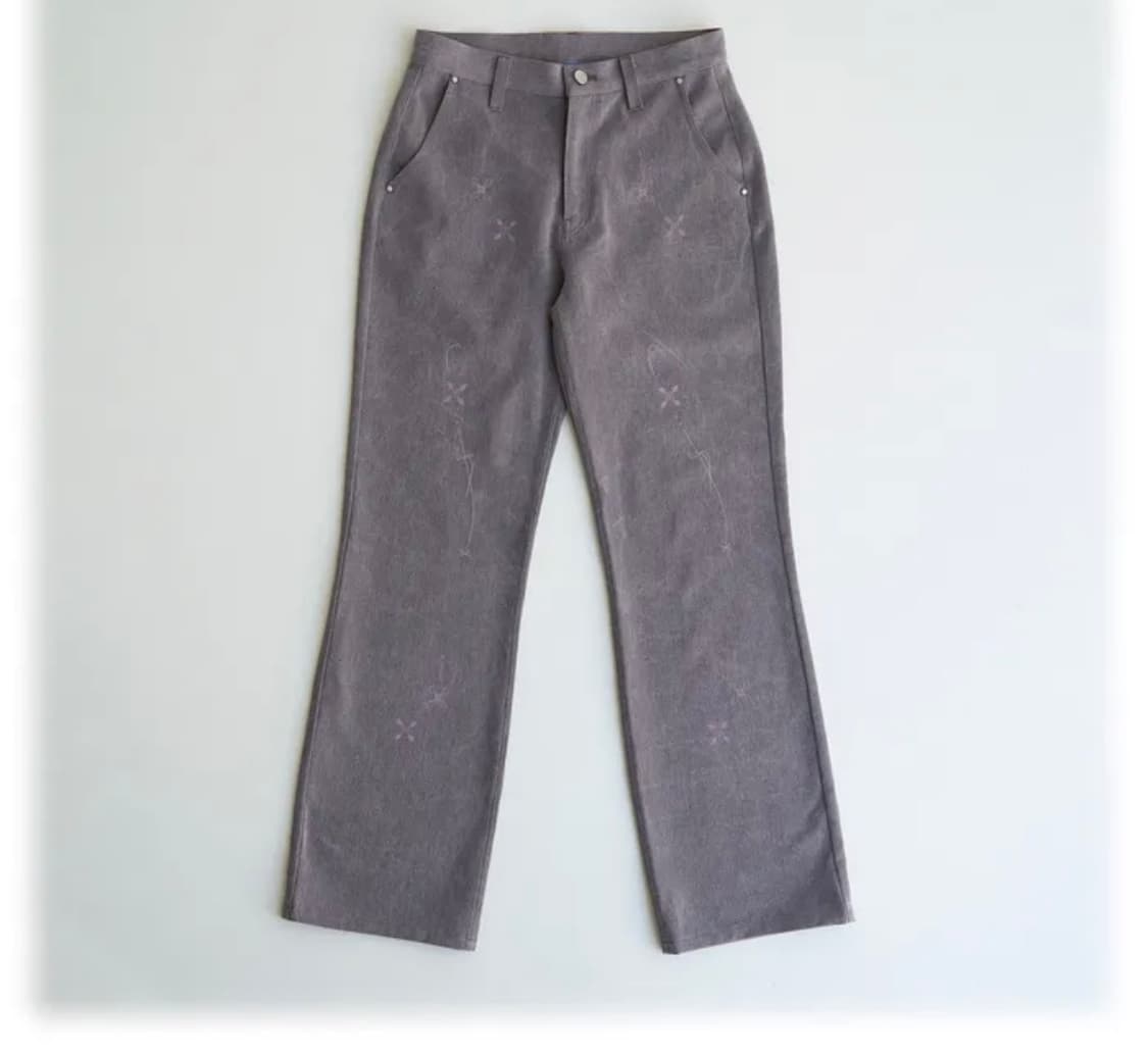 FLOWER PRINTED PIGMENT PANTS (BROWN) 상품이미지2