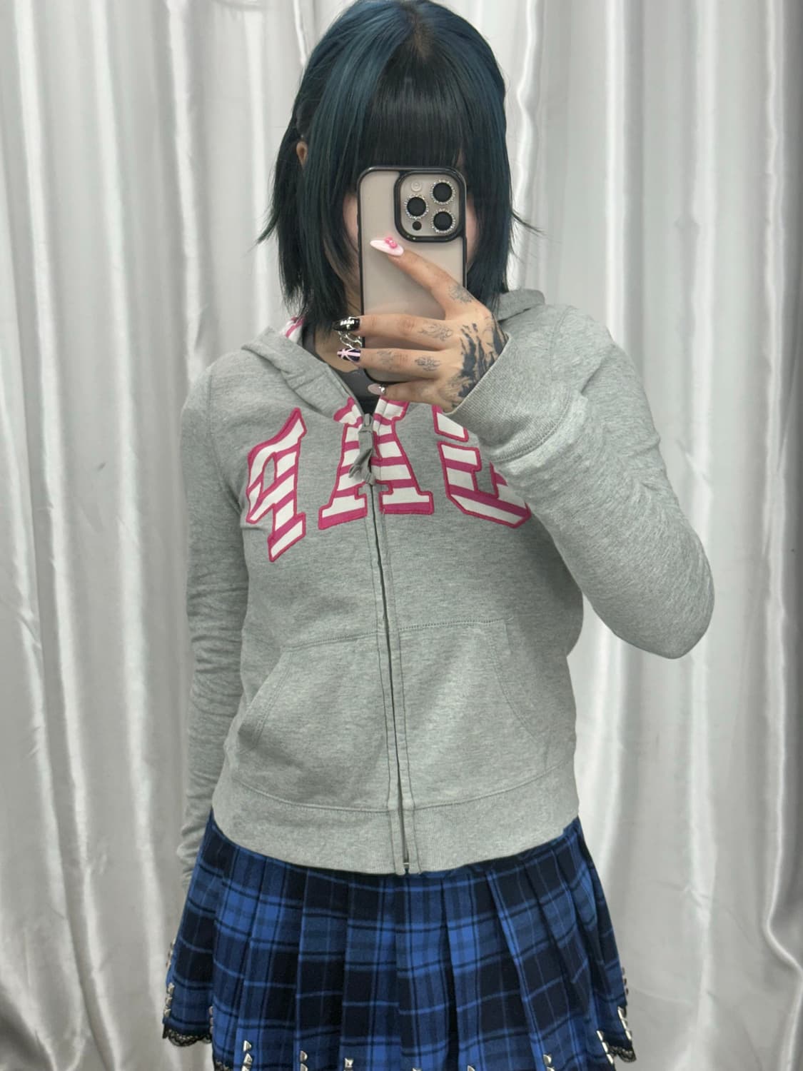 GAP pink stripe logo hood zip-up 상품이미지2