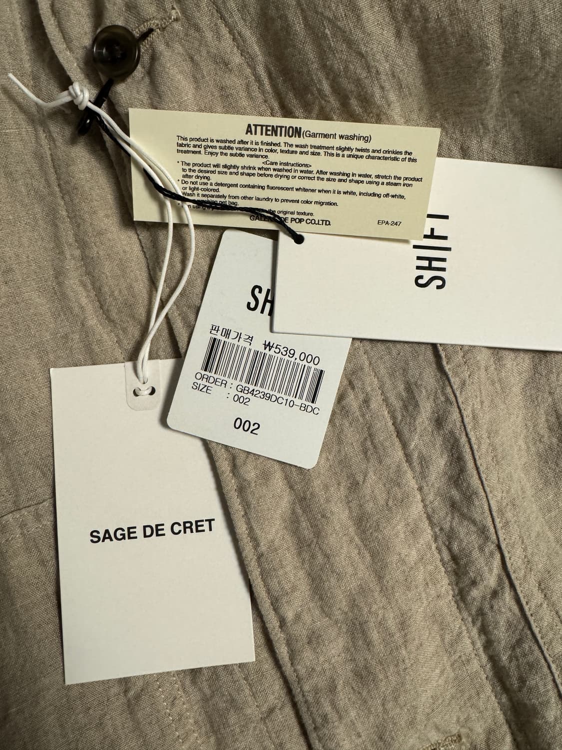 (Sage de cret) 오가닉 린넨 셔츠자켓 상품이미지3