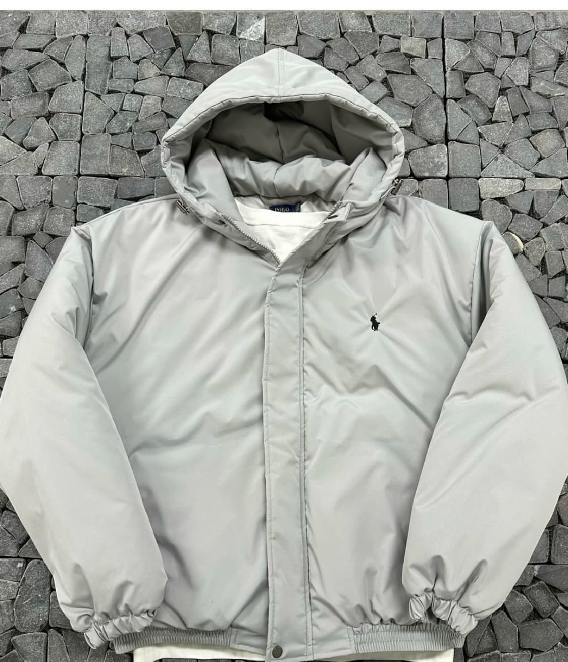 폴로 그레이 후드 패딩 L 상품이미지3