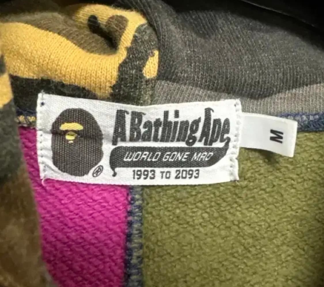 [ M ] 베이프 크레이지 믹스 카모 샤크 후드집업 상품이미지5