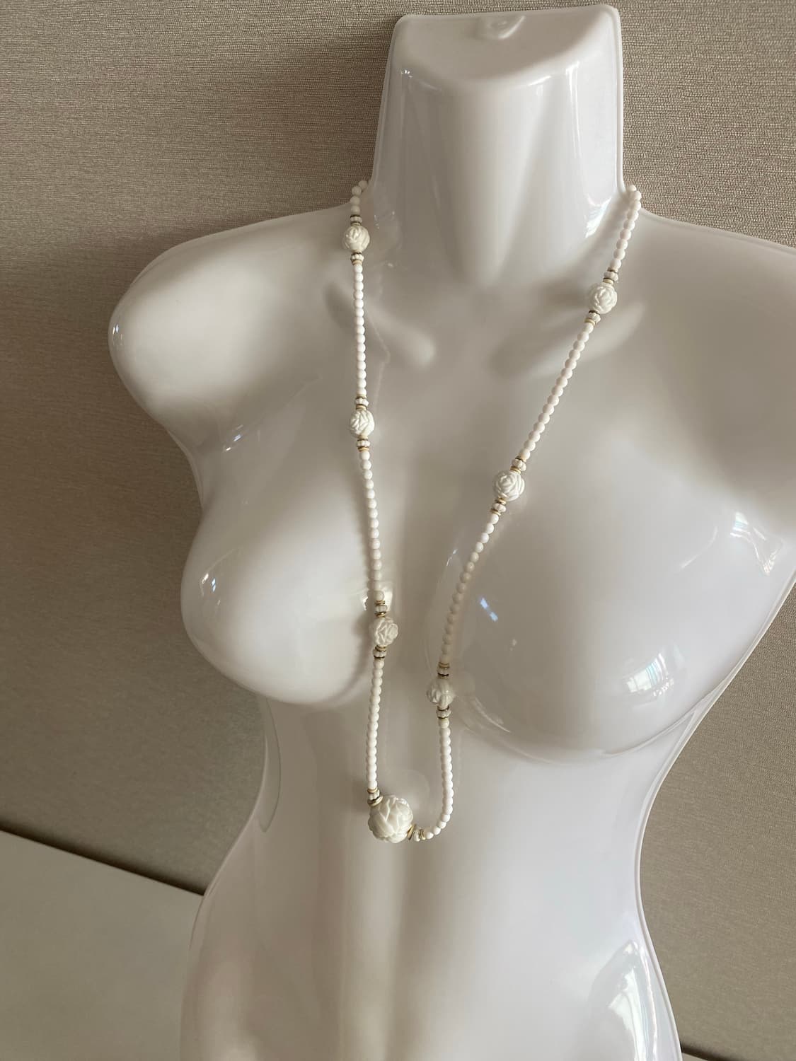 화이트 비즈 로즈 목걸이 y2k 빈티지 상품이미지6