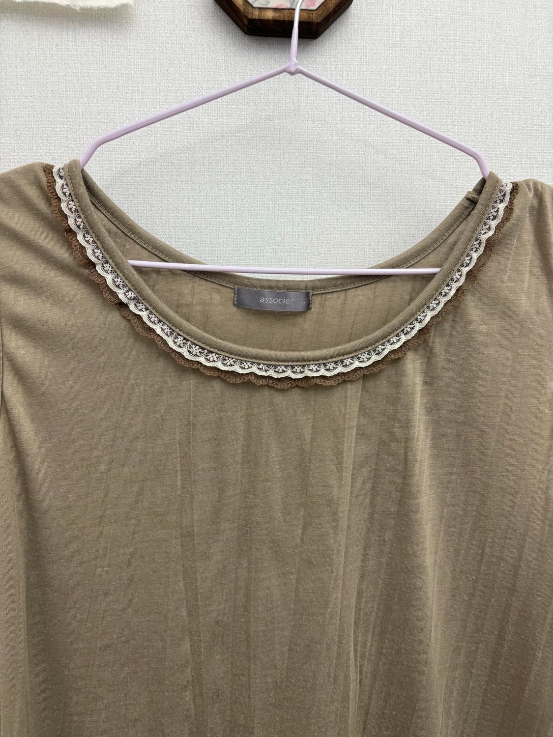 카키 브라운 레이스 슬리브리스 상품이미지2