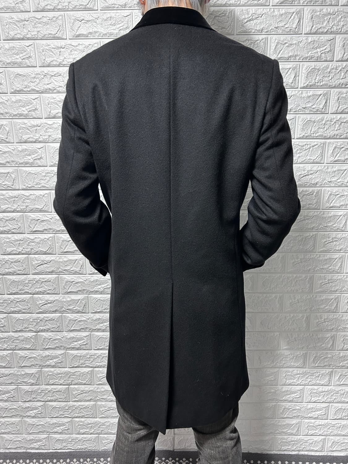 시스템 벨벳 카라 캐시미어 울 코트 상품이미지3