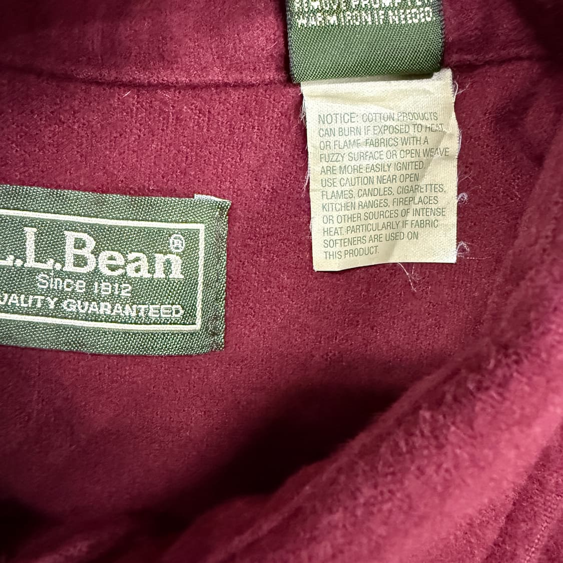 (L)00s 엘엘빈 L.L.Bean 플란넬 투포켓 셔츠(버건디) 상품이미지3