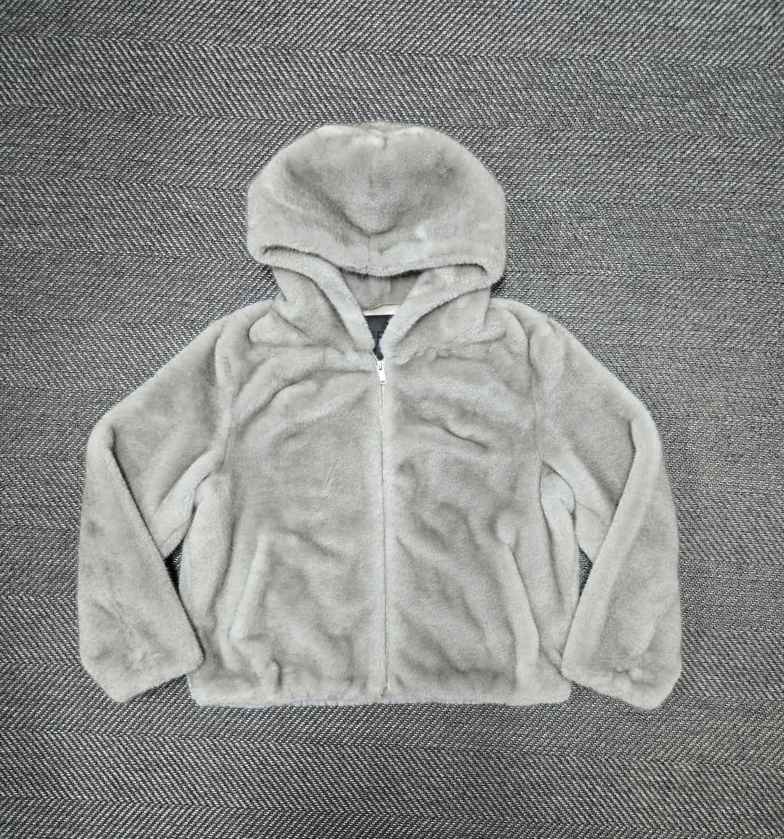 레프트서울 페이크퍼 후드 자켓 그레이 상품이미지3