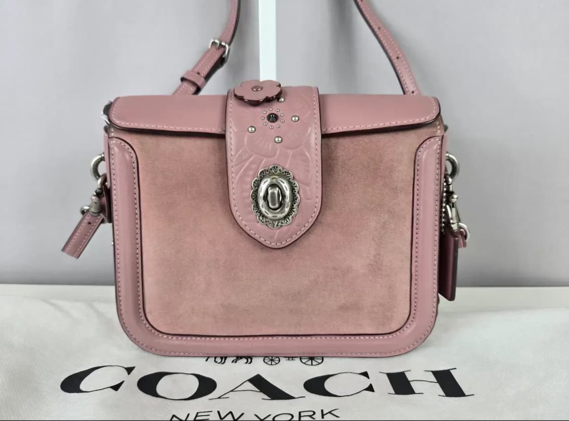 COACH 코치 플라워 꽃 가죽 크로스백 가방 정품 핑크 상품이미지4