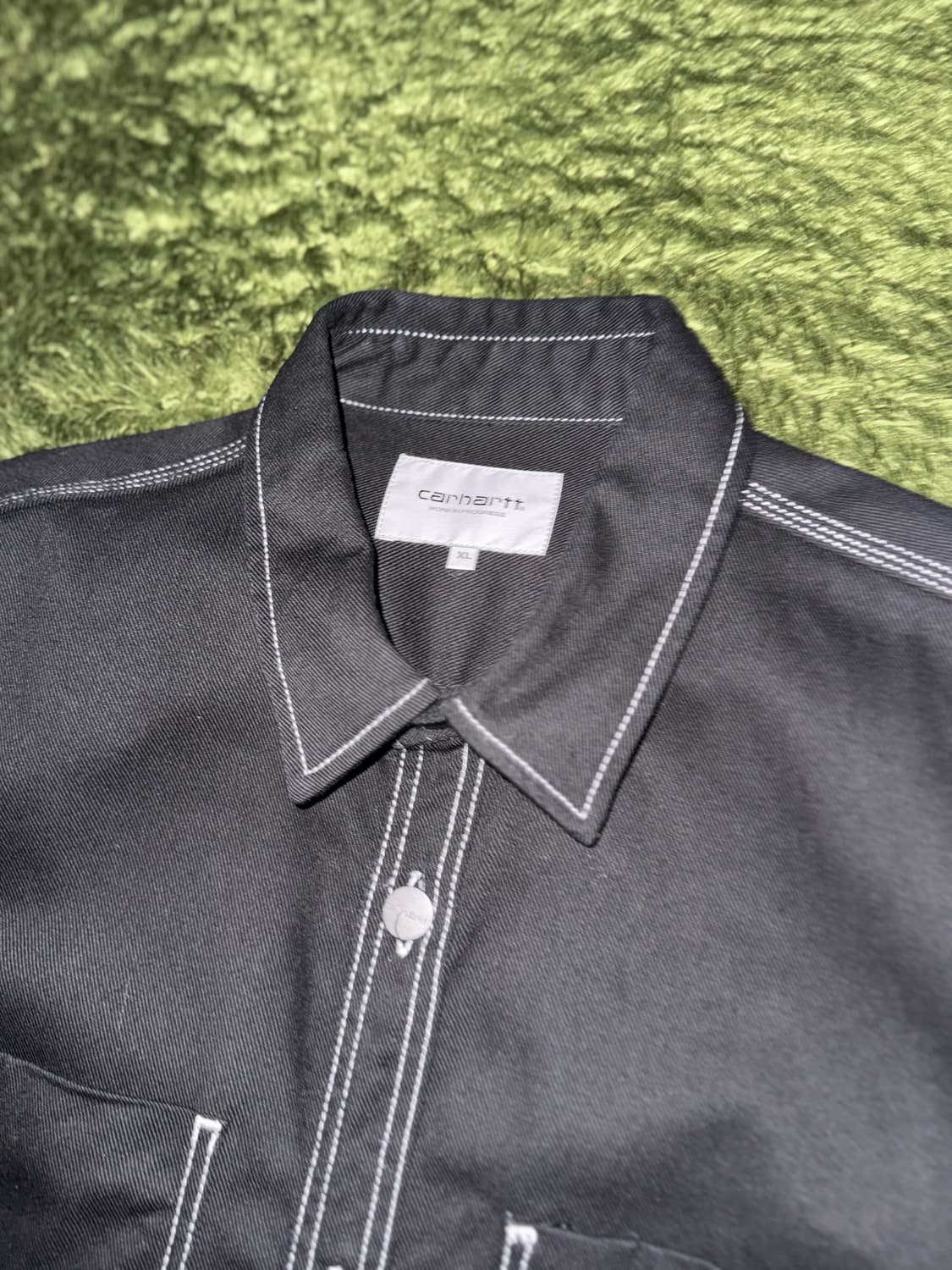 [XL] 칼하트 WIP Chalk 초크 스티치 셔츠 자켓 블랙 상품이미지3