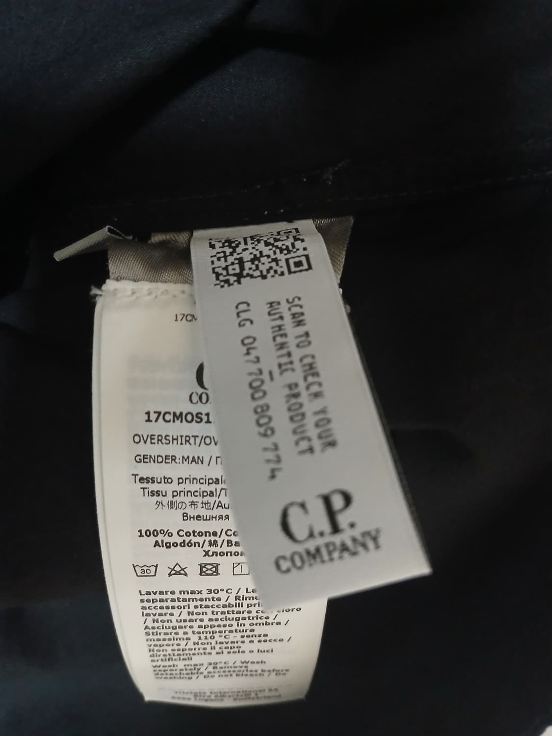 CP컴퍼니 오가닉 오버셔츠 블랙 XL 새상품 상품이미지5
