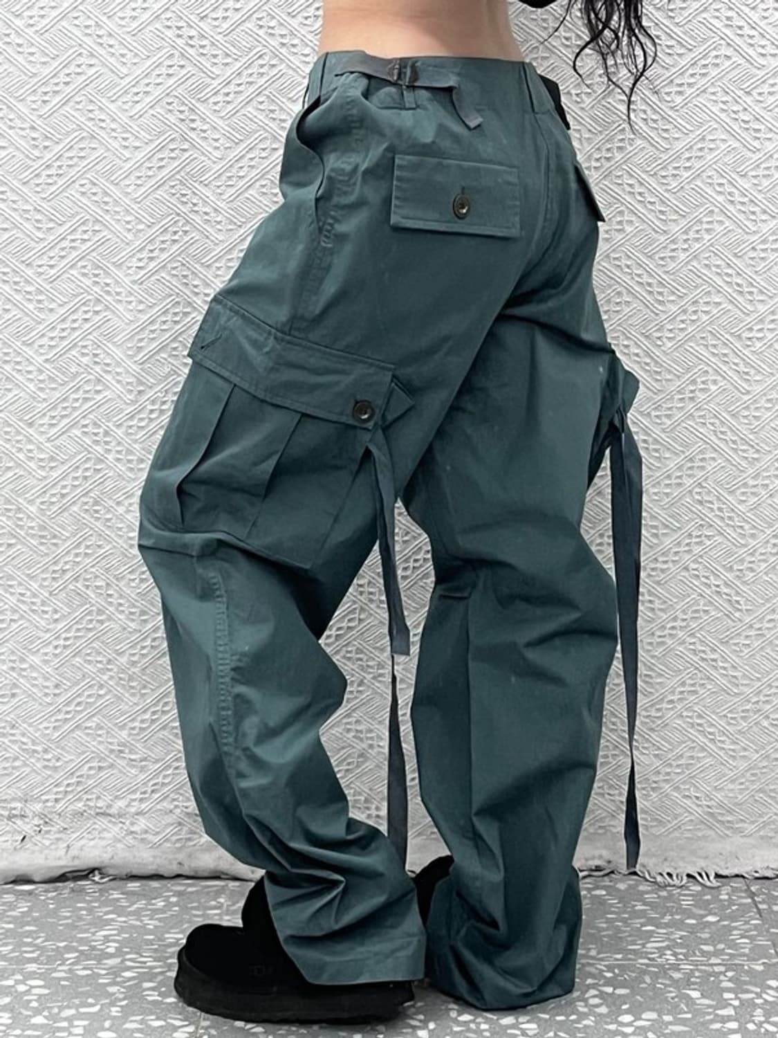 빈티지 스트릿 펑크 민트그린 스트랩 카고팬츠 M C10003 상품이미지1