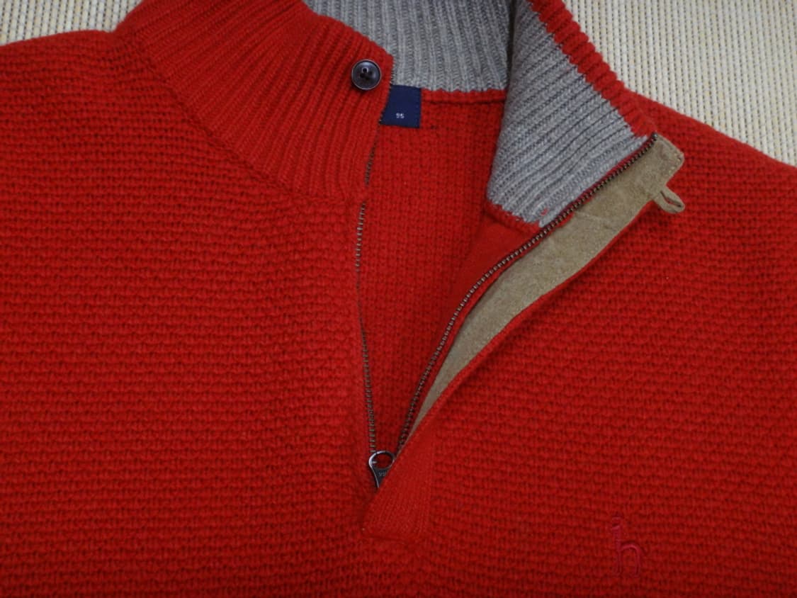 (95) 헤지스 톤온톤 컬러트위드 반집업 하이넥 니트 상품이미지4