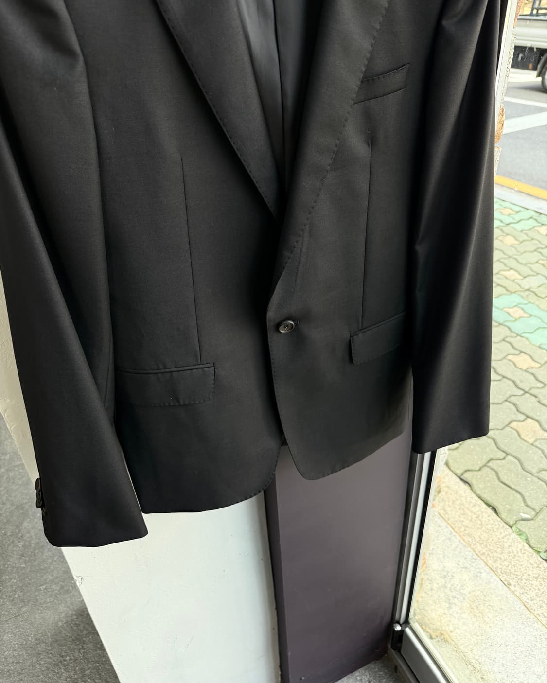 100/ 솔리드옴므 울 원버튼 블레이저 자켓 상품이미지4