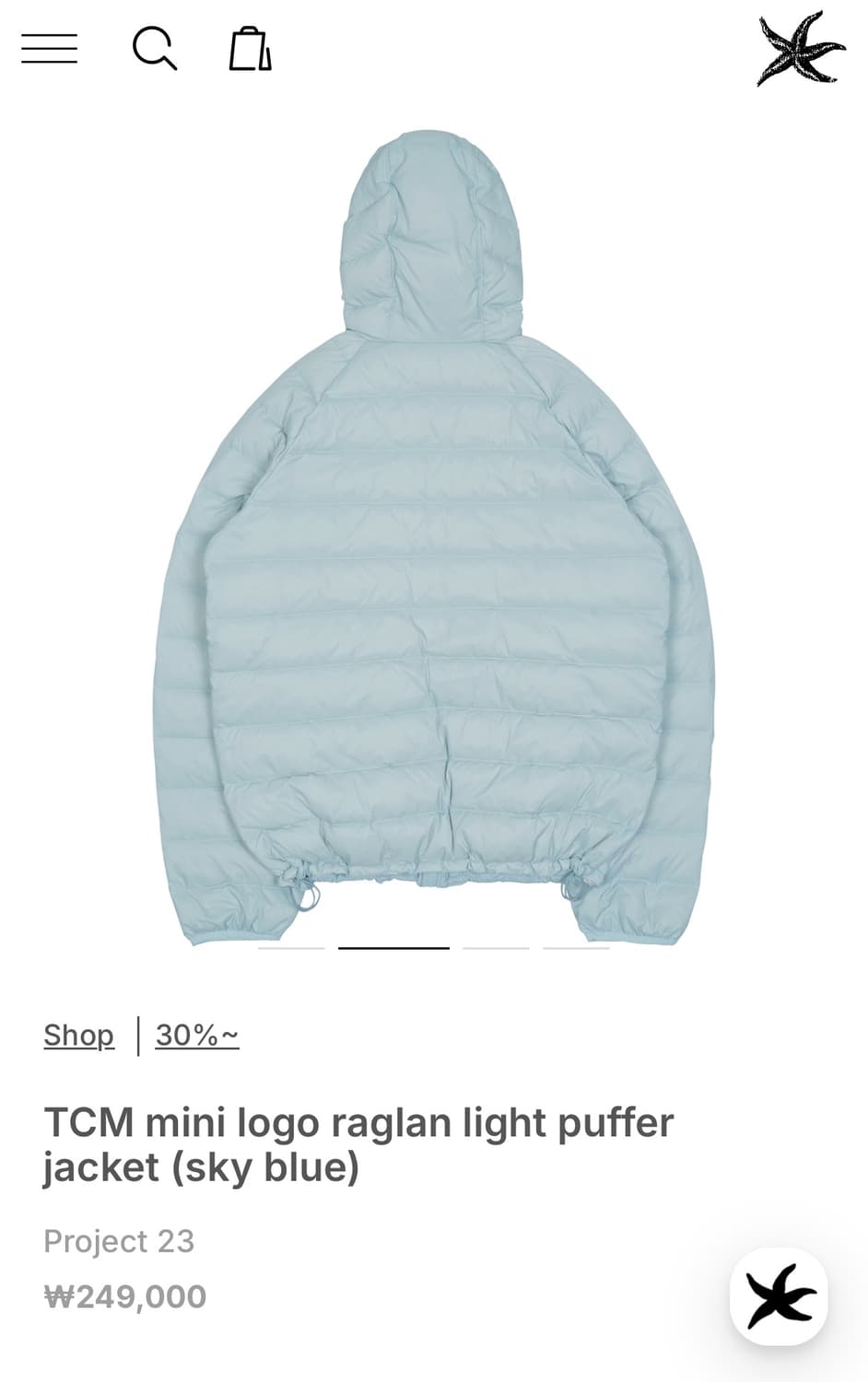 더콜디스트모먼트 패딩 mini logo puffer jacket 상품이미지2