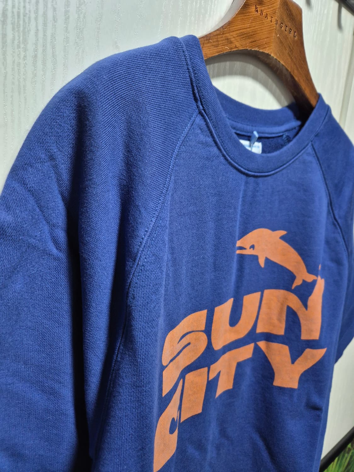 (세일)(새상품)빅웨이브 브랜드 반팔 맨투맨 블루네이비 상품이미지4