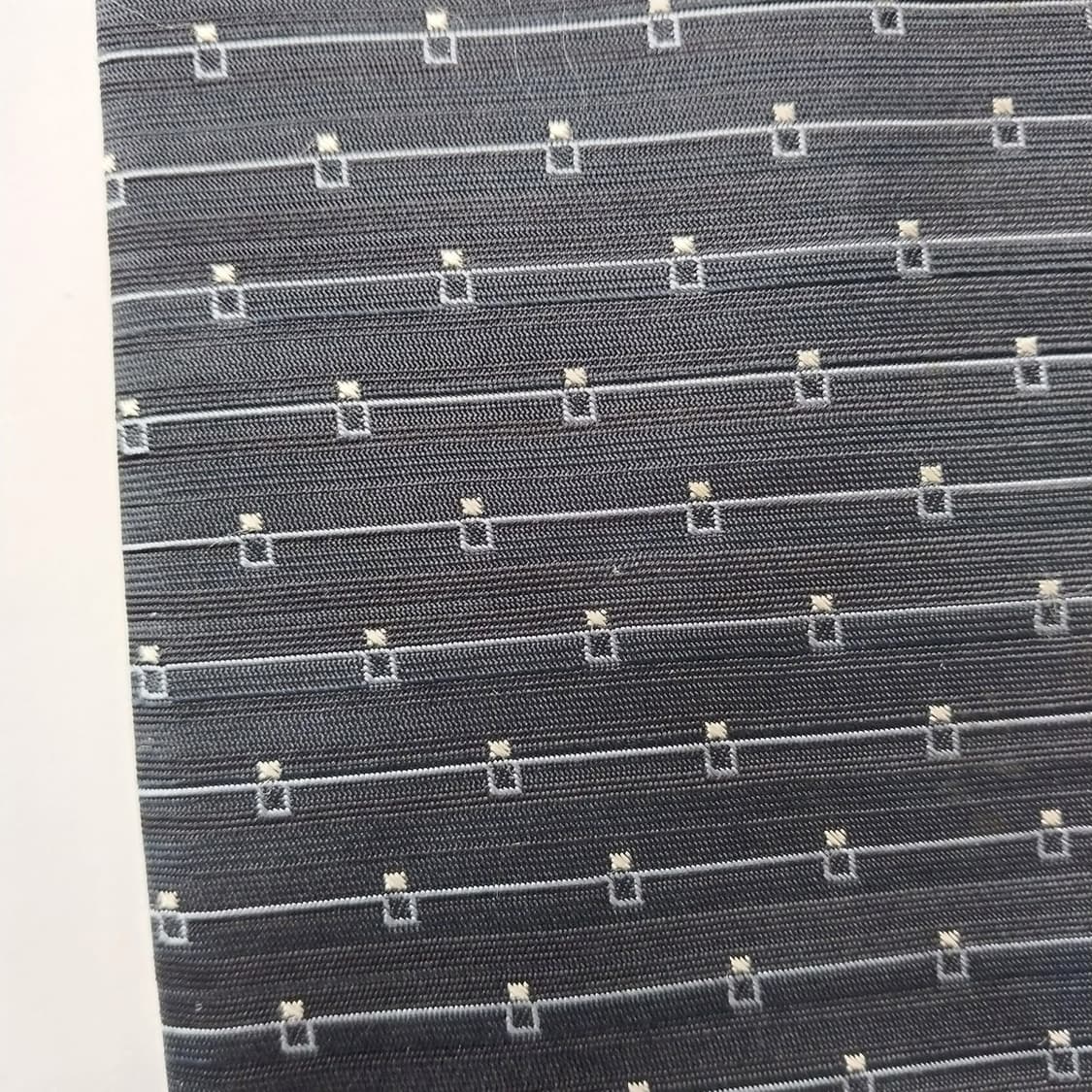 아쿠아스큐텀 실크 네이비 패턴 넥타이 9.9cm A+~A등급 K2241 상품이미지10