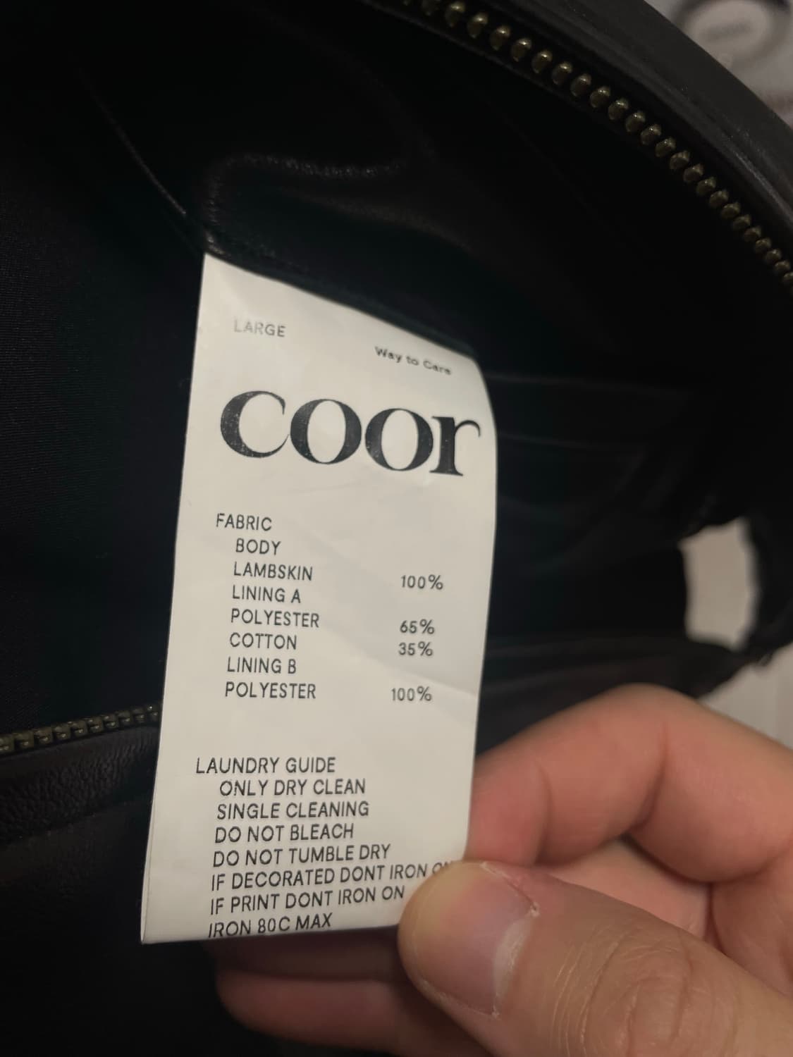 쿠어 램스킨 블루종 가죽자켓 L 상품이미지4