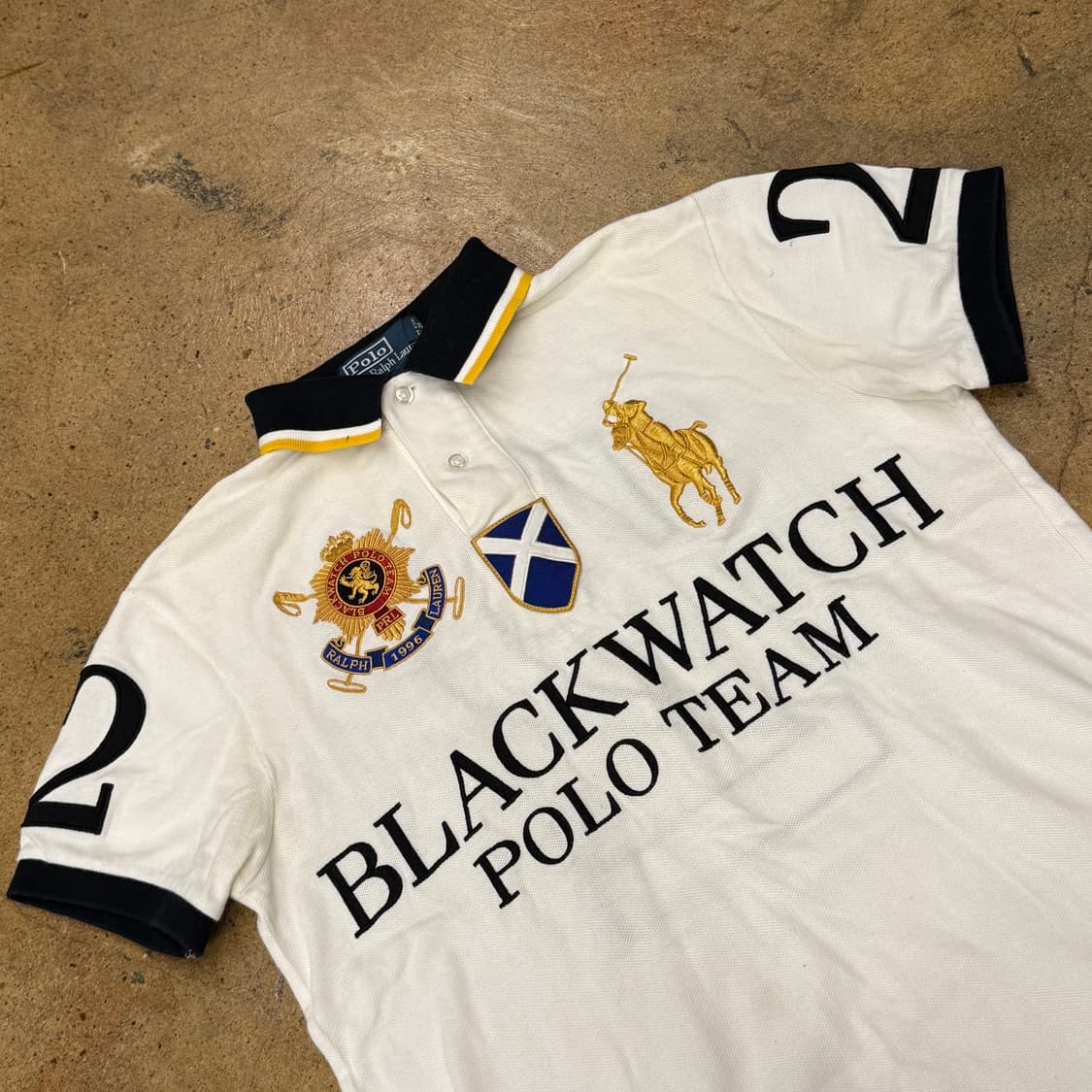 폴로 치프키프 블랙워치 폴로 팀 카라 화이트 빅포니 반팔 티  상품이미지1