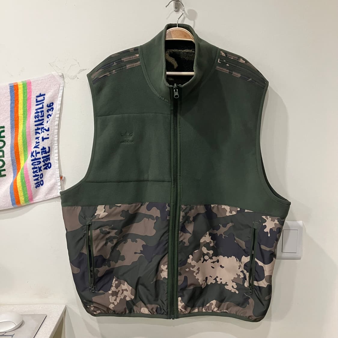 123 아디다스 카모 양면 베스트 조끼 플리스 후리스 상품이미지3