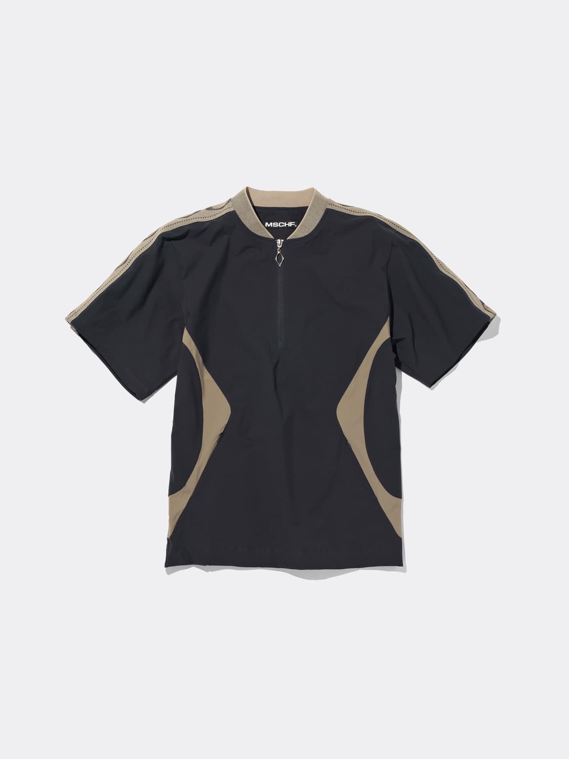 미스치프 RHOMBUS HALF ZIP-UP SHIRT NAVY KHAK 상품이미지1