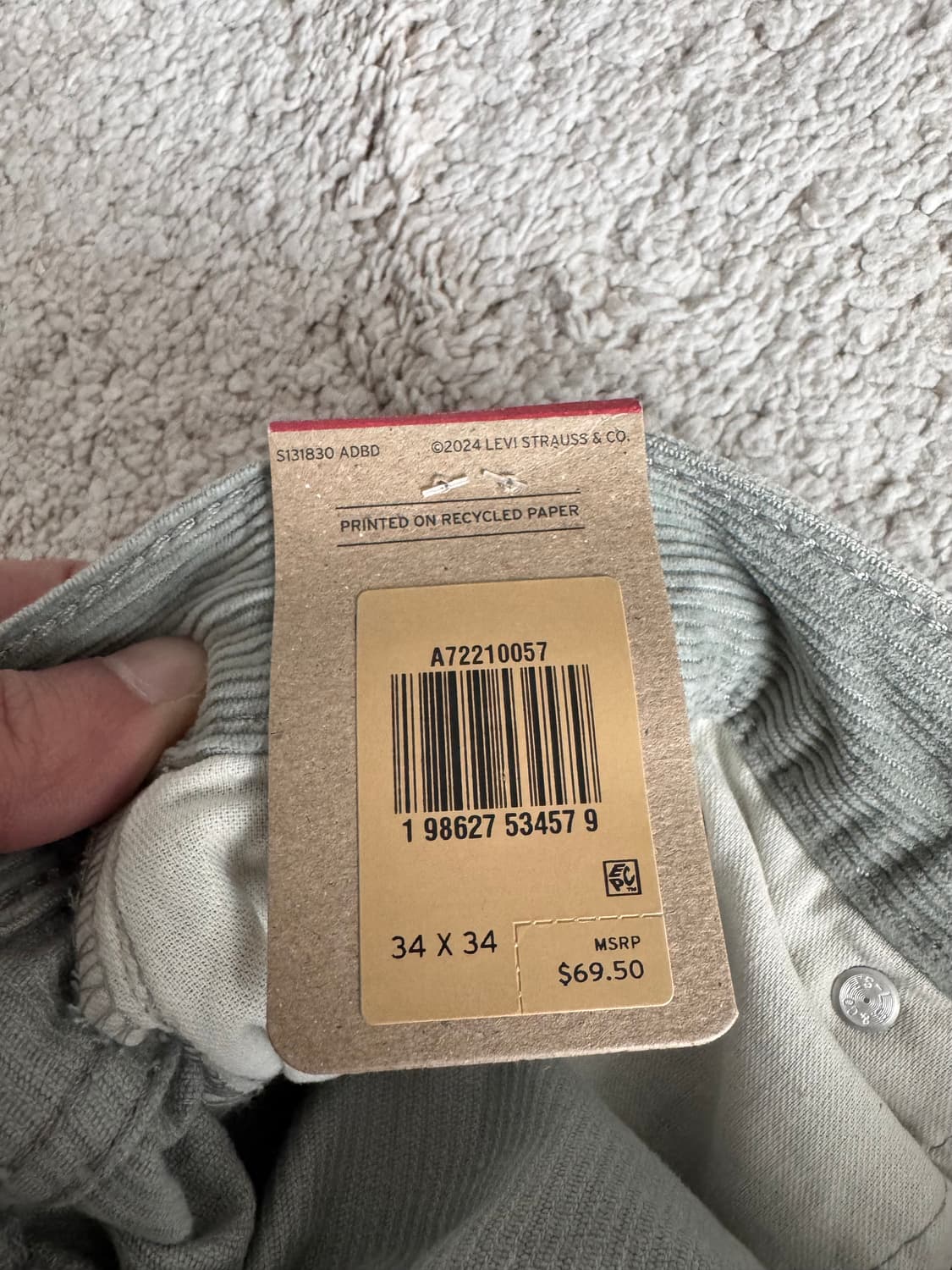 565 코듀로이 팬츠 34/34 그레이 상품이미지4